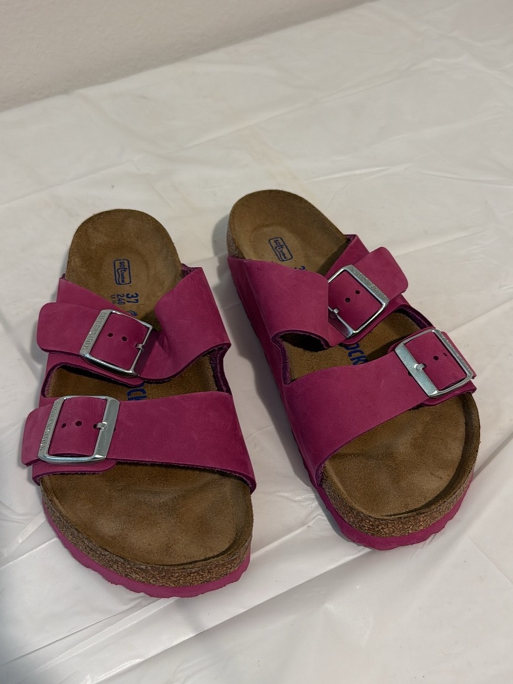 Birkenstock Magenta Double-Buckle Slide Sandals